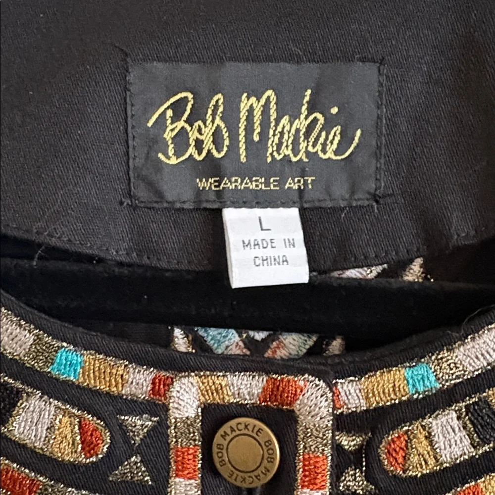 Bob Mackie Shirt black NWOT size L - Picture 2 of 7
